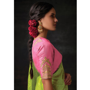 Mint Green Bandhani Printed Brasso Saree