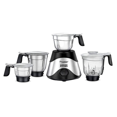 Prestige Macho 1000 Watts Pure Copper Motor Mixer Grinder with 4 Jars | Silver & Black