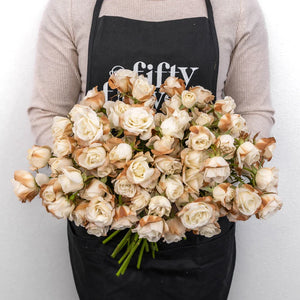 Mocha Mousse Ivory Spray Roses