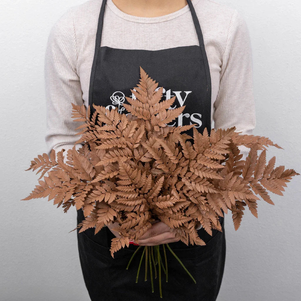 Mocha Mousse Leather Leaf Greenery