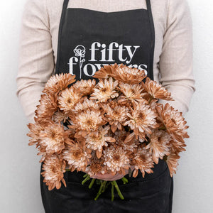Mocha Mousse Sprayed Enhanced Pom Flower