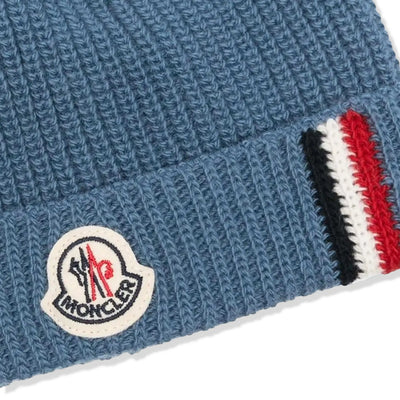 Moncler Enfant Baby Boys Wool Knit Blue Beanie