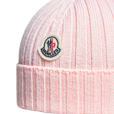 Moncler Enfant Baby Girls Wool Pink Beanie