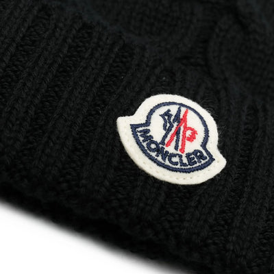 Moncler Enfant Boys Wool Knit Black Beanie