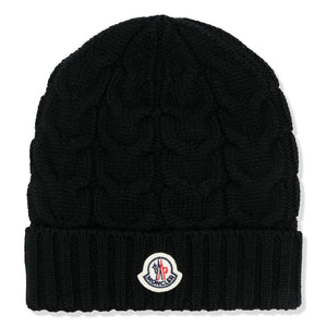 Moncler Enfant Boys Wool Knit Black Beanie