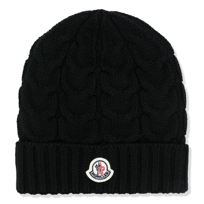 Moncler Enfant Boys Wool Knit Black Beanie