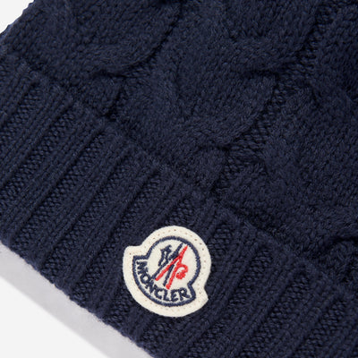 Moncler Enfant Boys Wool Knit Navy Beanie