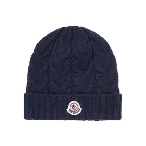 Moncler Enfant Boys Wool Knit Navy Beanie
