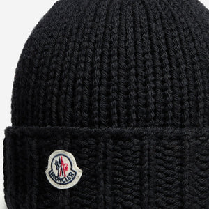 Moncler Enfant Girls Wool Knit Black Beanie