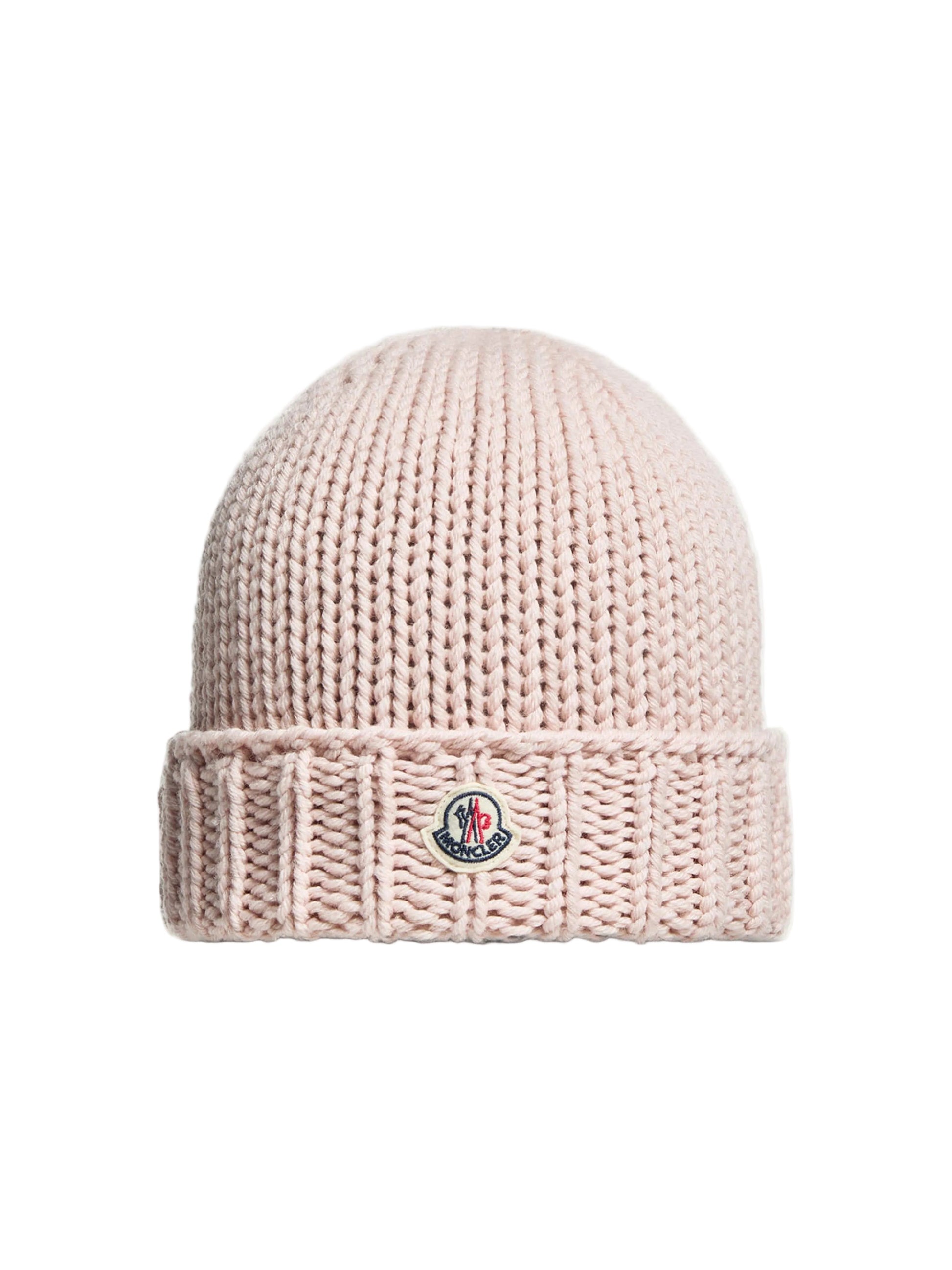 Moncler Enfant Girls Wool Knit Pink Beanie