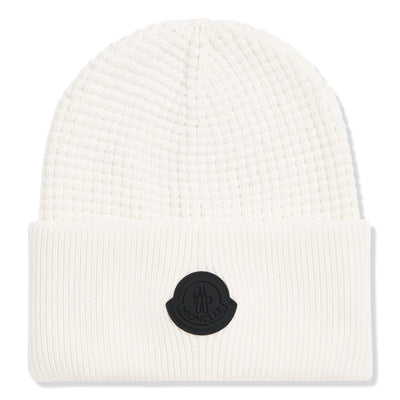 Moncler Ivory Tricot Cotton White Beanie