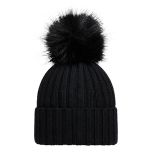 Moncler Pom Pom Black Beanie