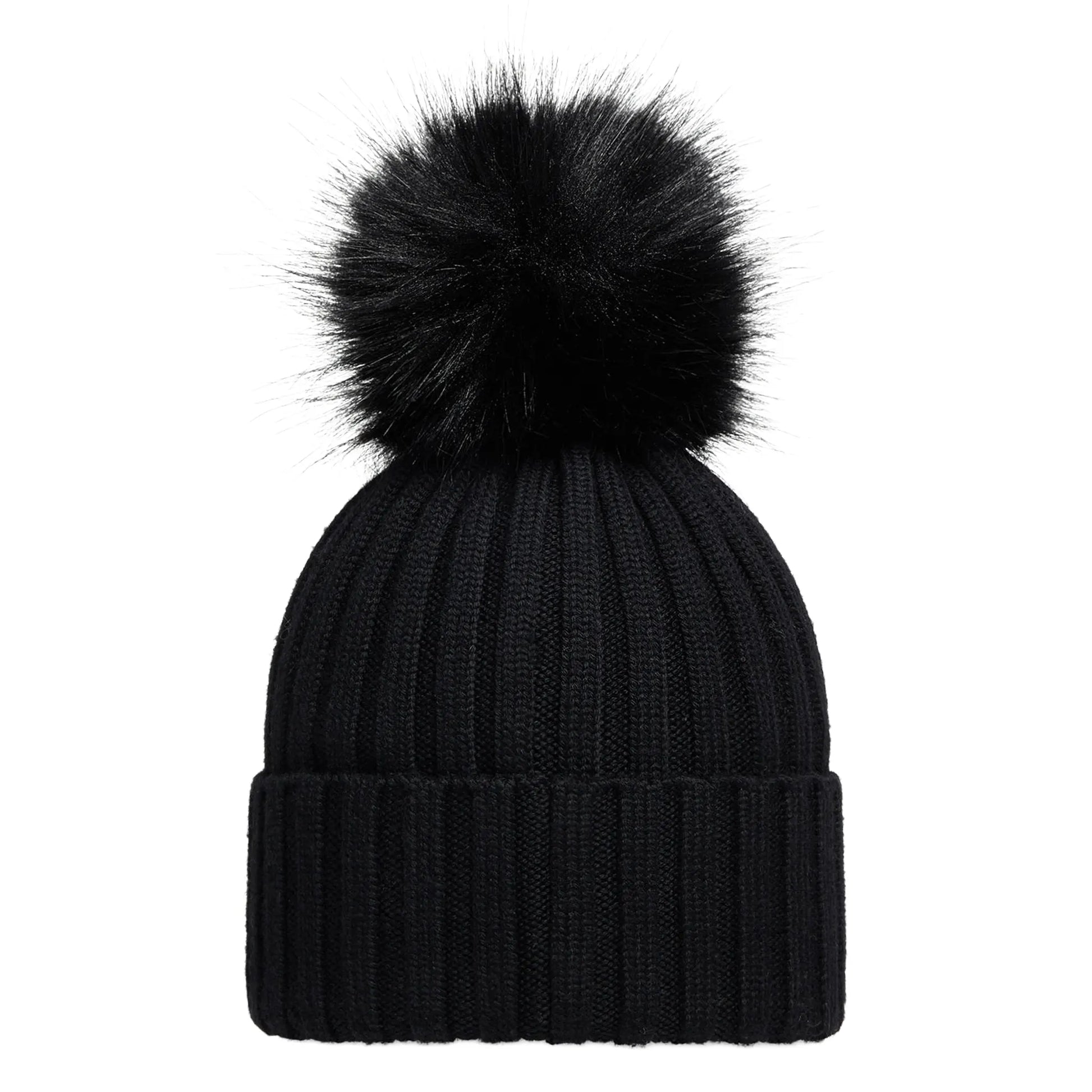 Moncler Pom Pom Black Beanie