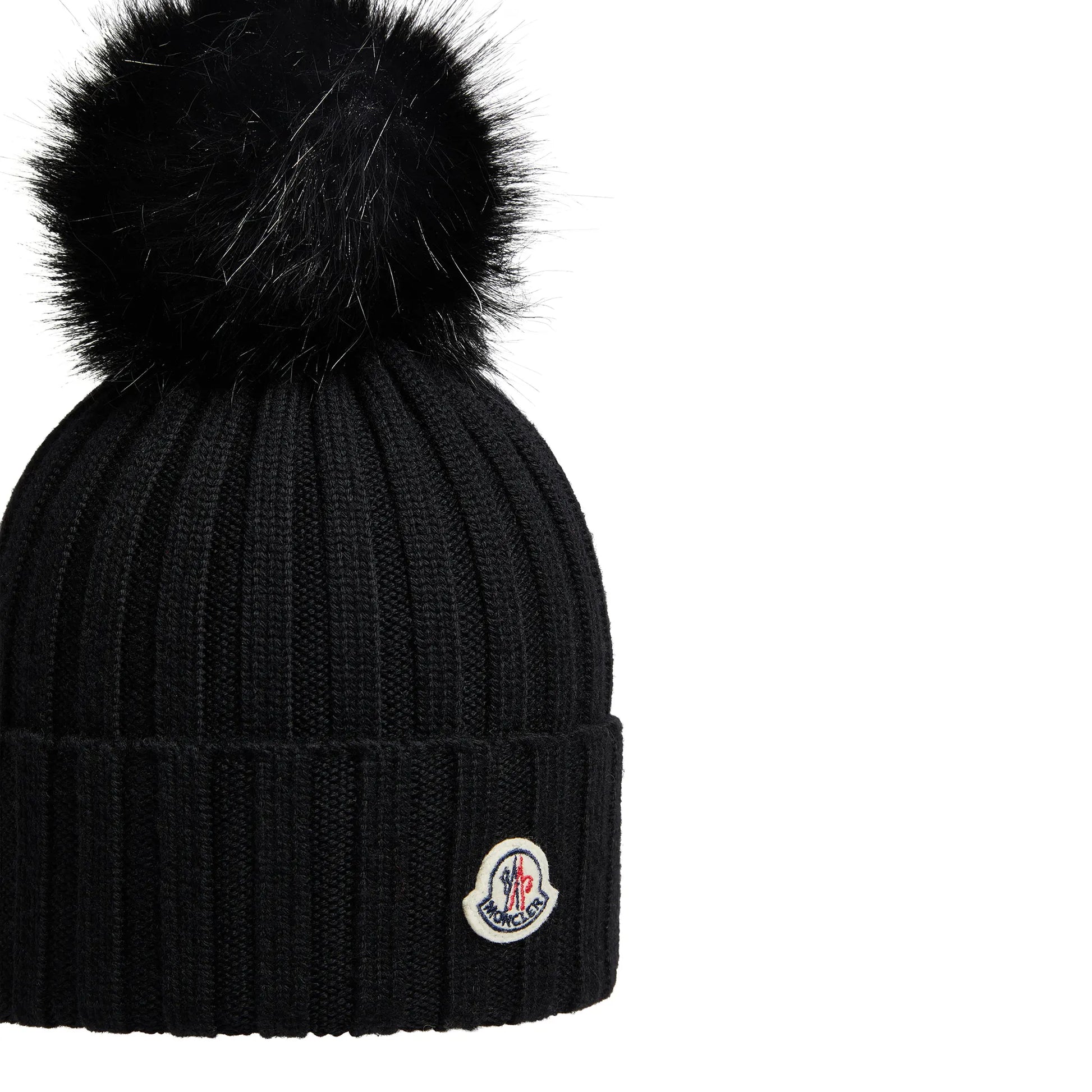 Moncler Pom Pom Black Beanie