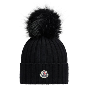 Moncler Pom Pom Black Beanie