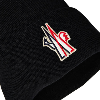 Moncler Pure Wool Black Beanie
