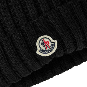 Moncler Pom Pom Black Beanie