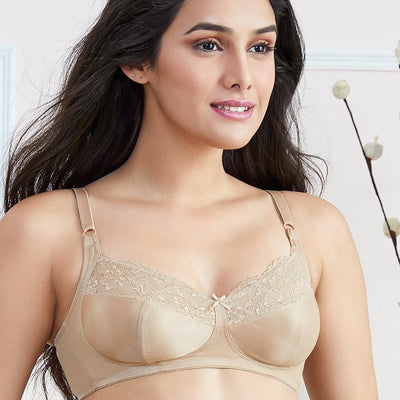 every de Lace Contour Non-Padded Non-Wired Full Cover Bra - Sandalwood