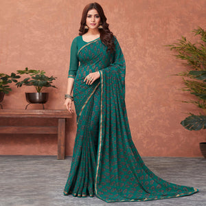 Morpich Casual Wear Floral Printed Georgette Saree