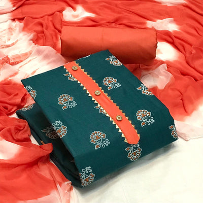 Morpich Casual Wear Printed Cotton Dress Material