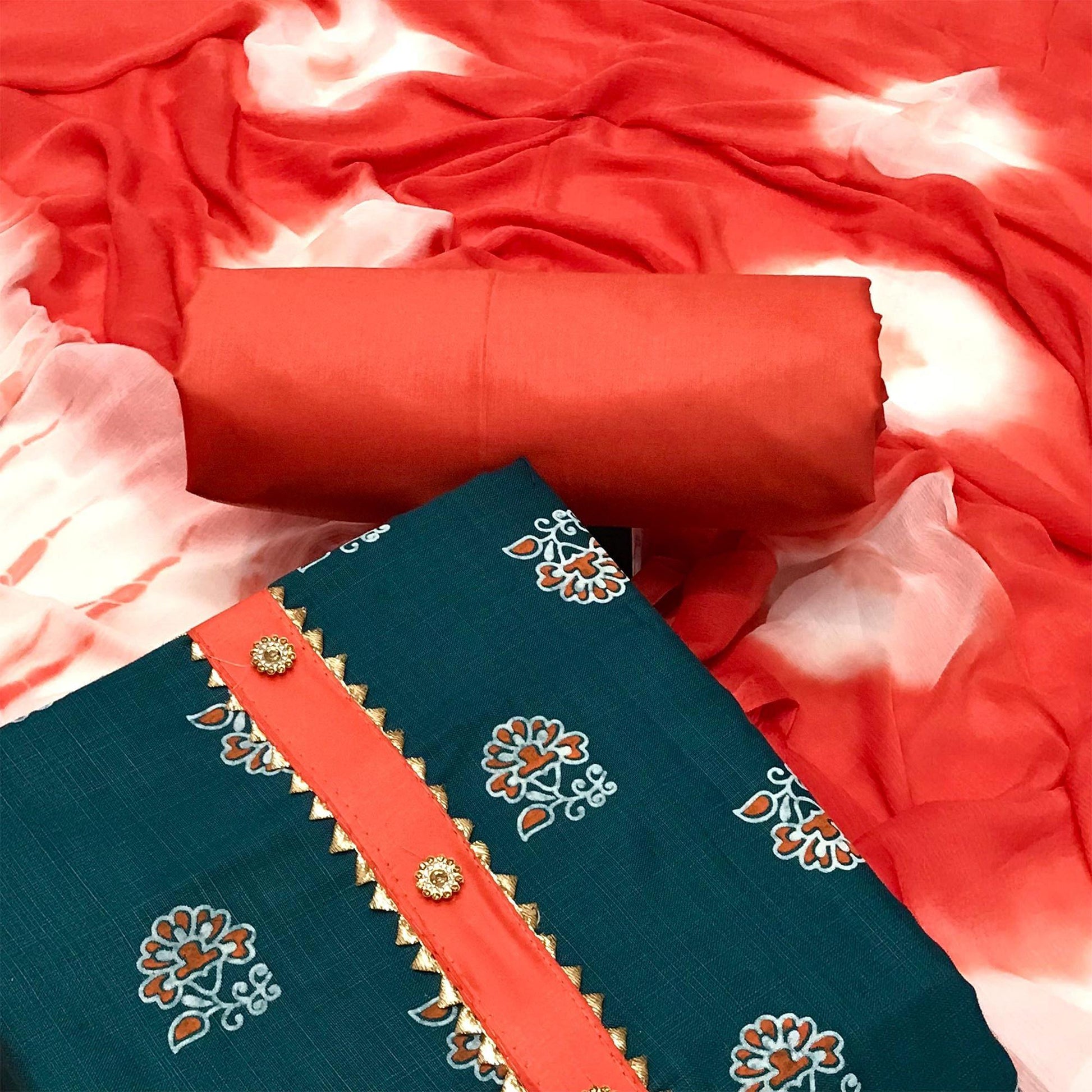 Morpich Casual Wear Printed Cotton Dress Material