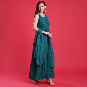 Morpich Chikankari Rayon Anarkali Style Gown