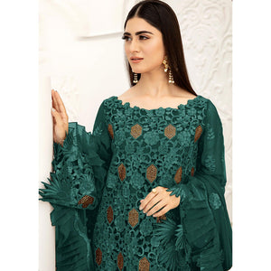 Morpich Embellished With Embroidered Net Pakistani Suit