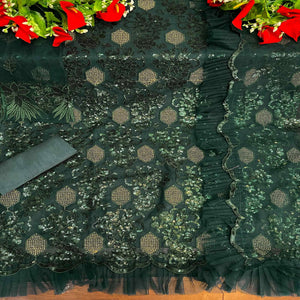Morpich Embellished With Embroidered Net Pakistani Suit