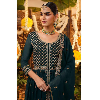Morpich Embroidered Georgette Anarkali Suit