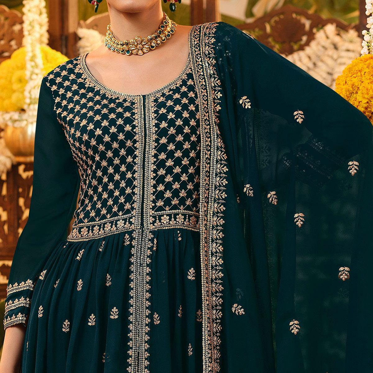 Morpich Embroidered Georgette Anarkali Suit