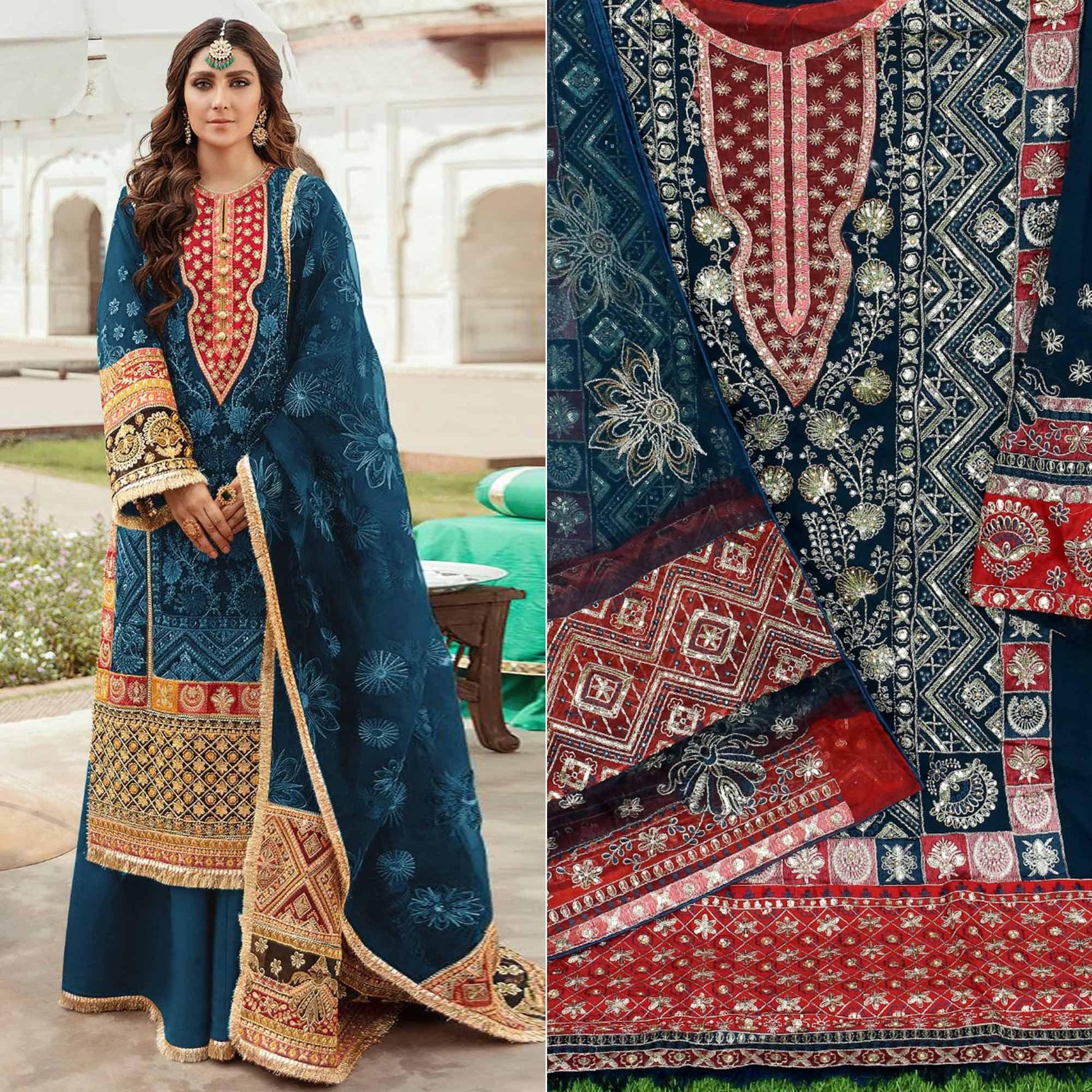 Morpich Embroidered Georgette Pakistani Suit