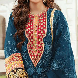 Morpich Embroidered Georgette Pakistani Suit