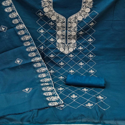 Morpich Embroidered Kota Doria Dress Material