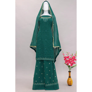 Morpich Embroidered With Embellished Georgette Palazzo Suit
