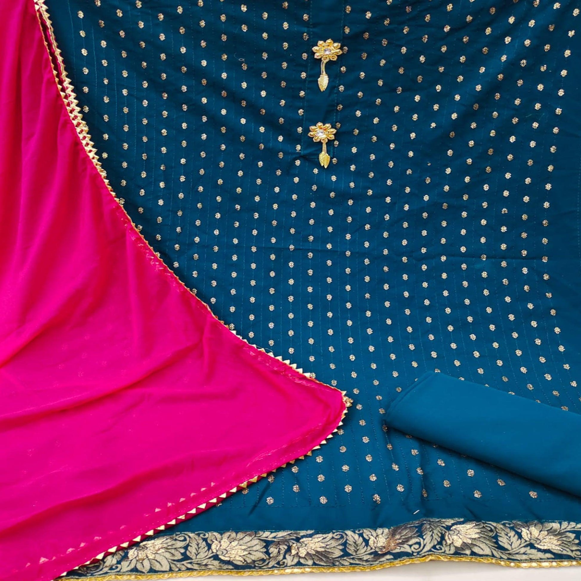 Morpich Festive Wear Sequins Work Cotton Dress Material