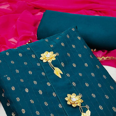 Morpich Festive Wear Sequins Work Cotton Dress Material