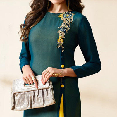 Morpich Floral Embroidered Georgette Kurti