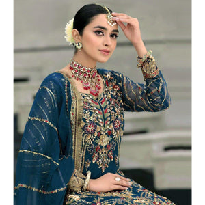 Morpich Floral Embroidered With Sequins Georgette Pakistani Suit
