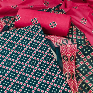 Morpich Ikkat Printed Pure Cotton Dress Material