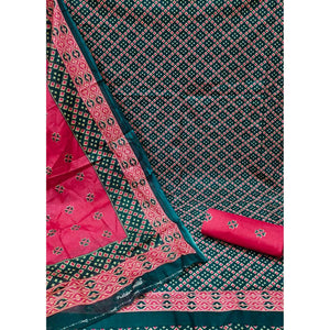 Morpich Ikkat Printed Pure Cotton Dress Material