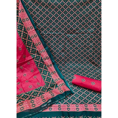 Morpich Ikkat Printed Pure Cotton Dress Material
