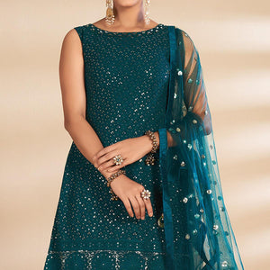 Morpich Partywear Embroidered Georgette Sharara Suit