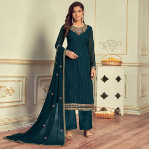 Morpich Partywear Embroidery With Embellished Georgette Suit