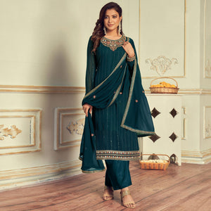 Morpich Partywear Embroidery With Embellished Georgette Suit