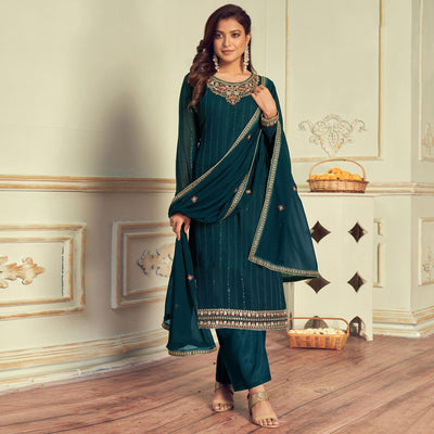 Morpich Partywear Embroidery With Embellished Georgette Suit
