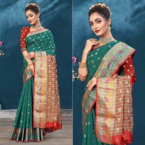 Morpich Woven Art Silk Saree