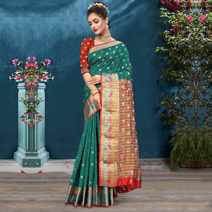 Morpich Woven Art Silk Saree