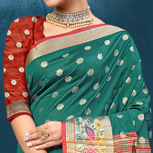 Morpich Woven Art Silk Saree