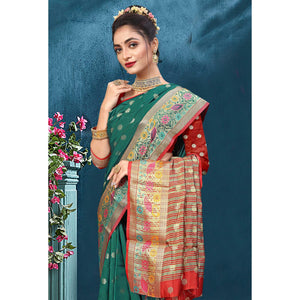 Morpich Woven Art Silk Saree