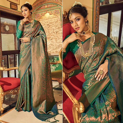 Morpich Woven Art Silk Saree With Tassels